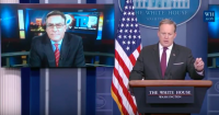WH press secretary Sean Spicer during a press conference Image via Youtube