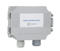 A humidity sensor mounted in a weatherproof enclosure